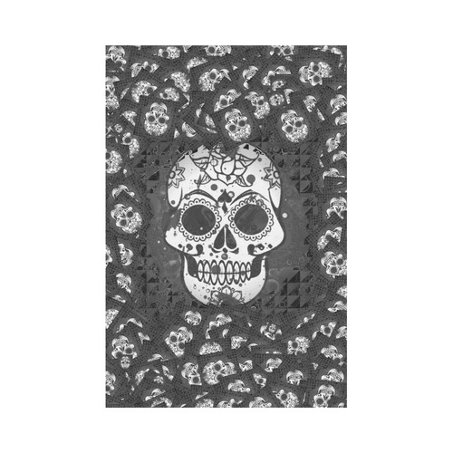 skull 317 B&W by JamColors Garden Flag 12‘’x18‘’（Without Flagpole）