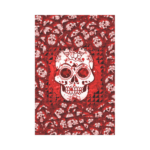 skull 317 red by JamColors Garden Flag 12‘’x18‘’（Without Flagpole）