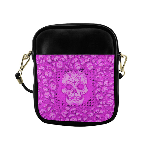 skull 317 pink by JamColors Sling Bag (Model 1627)