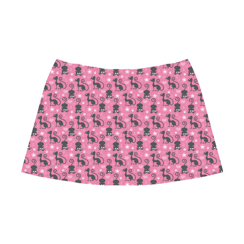 Cute Cats I Mnemosyne Women's Crepe Skirt (Model D16)