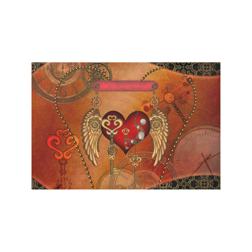 Steampunk, wonderful heart with wings Placemat 12''x18''