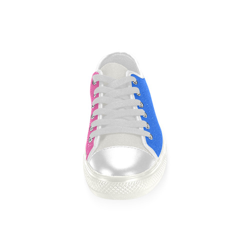 The happy Mermaid Shoes : blue, pink Low Top Canvas Shoes for Kid (Model 018)