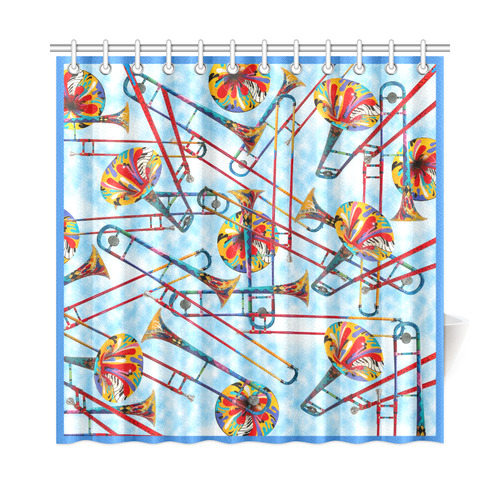 Colorful Trombone Print shower Curtain by Juleez Shower Curtain 72"x72"