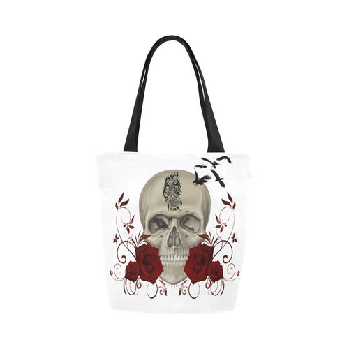 Gothic Skull With Tribal Tatoo Canvas Tote Bag (Model 1657)