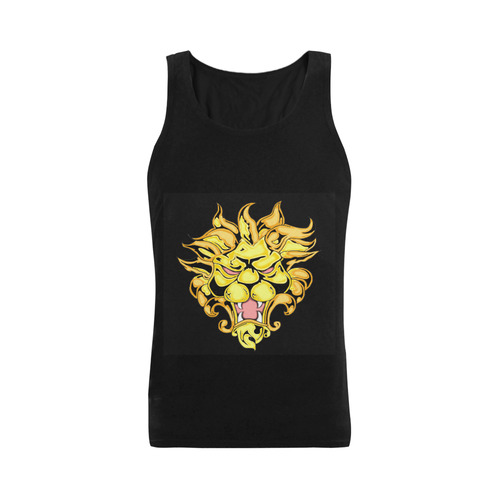 Golden Lion Black Men's Shoulder-Free Tank Top (Model T33)