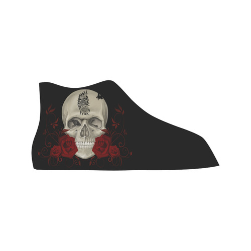 Gothic Skull With Tribal Tatoo Vancouver H Women's Canvas Shoes (1013-1)