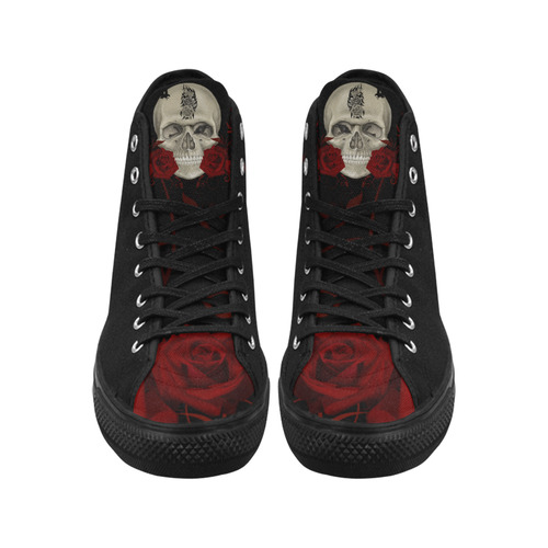 Gothic Skull With Tribal Tatoo Vancouver H Women's Canvas Shoes (1013-1)