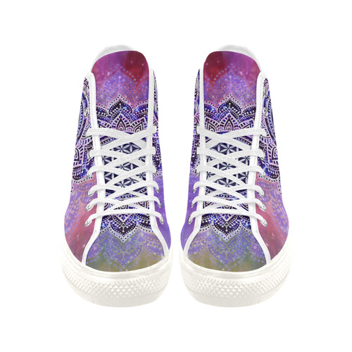 Flower Of Life Lotus Of India Galaxy Colored Vancouver H Women's Canvas Shoes (1013-1)