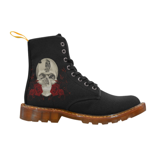 Gothic Skull With Tribal Tatoo Martin Boots For Women Model 1203H