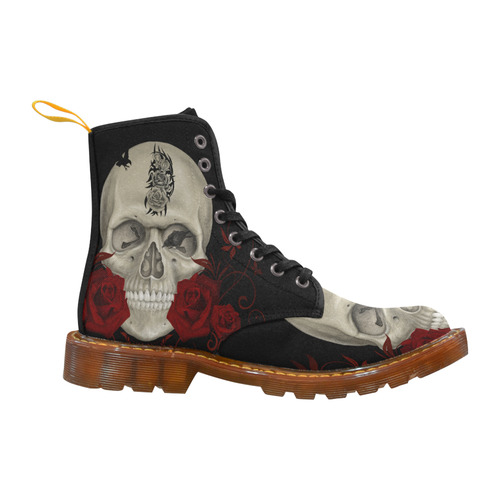 Gothic Skull With Tribal Tatoo Martin Boots For Women Model 1203H