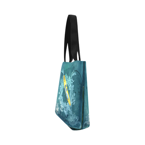 Sport, surfboard with dolphin Canvas Tote Bag (Model 1657)