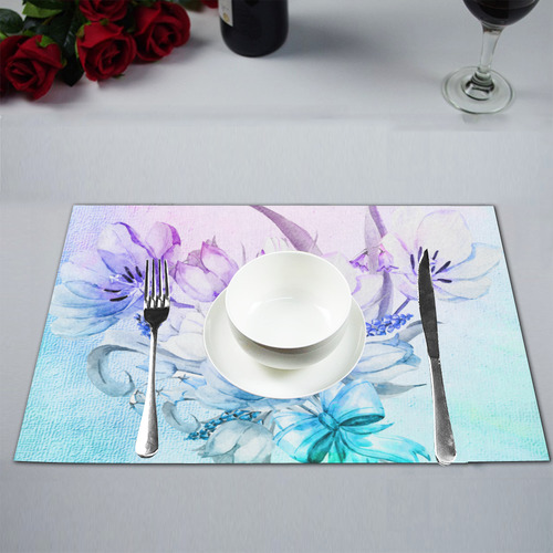 Wonderful flowers in soft watercolors Placemat 12’’ x 18’’ (Six Pieces)