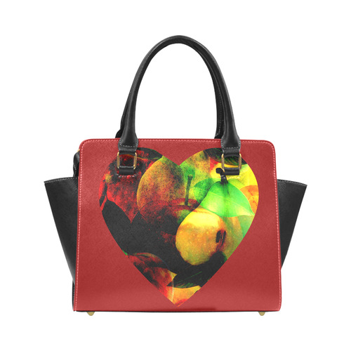 Apple & Pear Pop Art Rivet Shoulder Handbag (Model 1645)