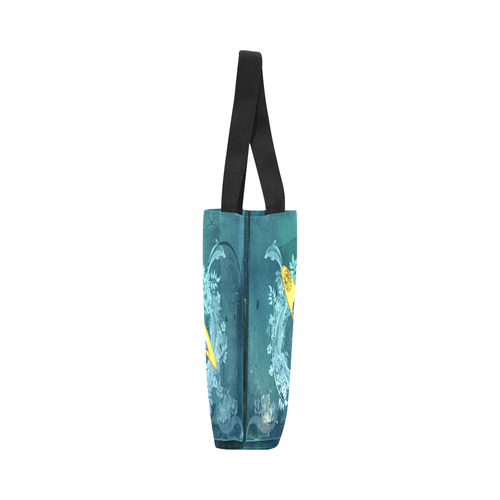 Sport, surfboard with dolphin Canvas Tote Bag (Model 1657)