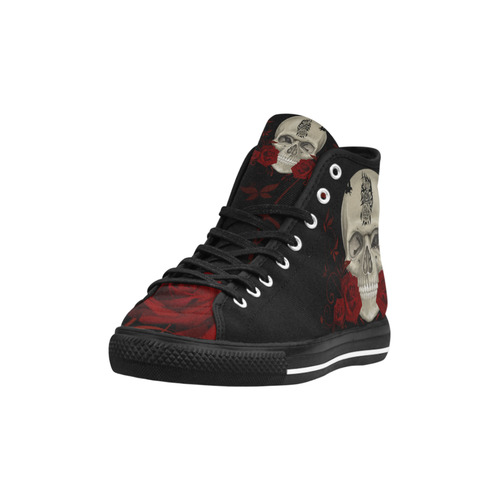 Gothic Skull With Tribal Tatoo Vancouver H Women's Canvas Shoes (1013-1)