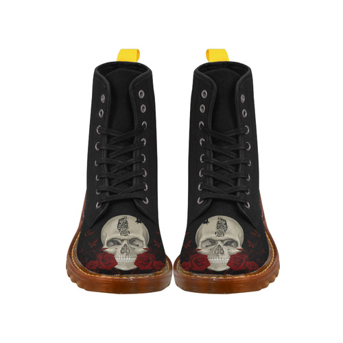 Gothic Skull With Tribal Tatoo Martin Boots For Women Model 1203H