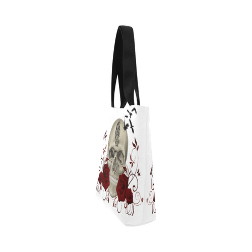 Gothic Skull With Tribal Tatoo Canvas Tote Bag (Model 1657)