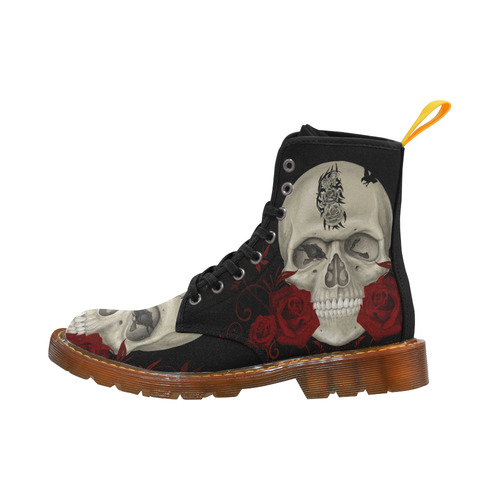 Gothic Skull With Tribal Tatoo Martin Boots For Women Model 1203H