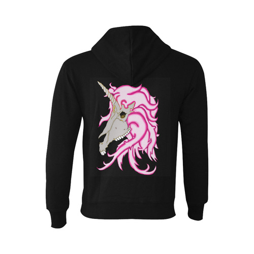Pink Unicorn Skull Black Oceanus Hoodie Sweatshirt (NEW) (Model H03)