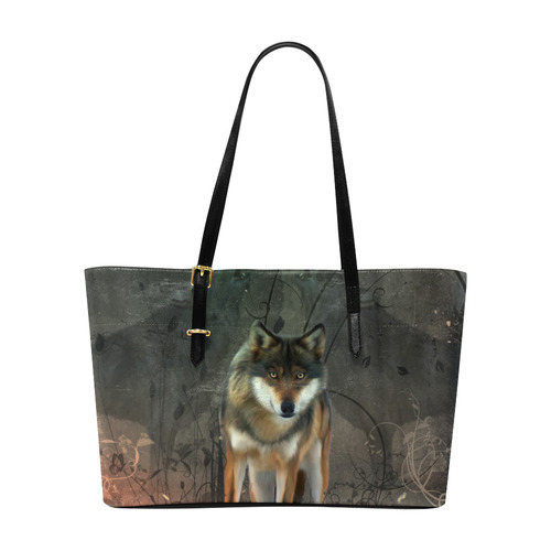 Amazing wolf in the night Euramerican Tote Bag/Large (Model 1656)