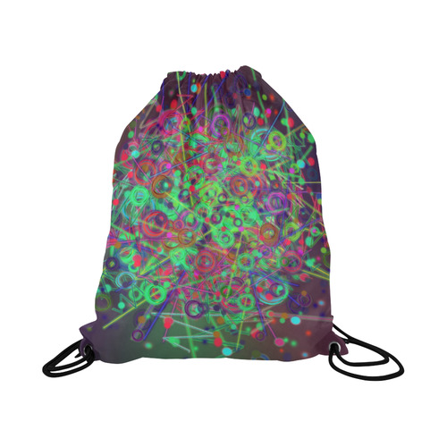 Exploding Disco Lights and Colours Large Drawstring Bag Model 1604 (Twin Sides)  16.5"(W) * 19.3"(H)