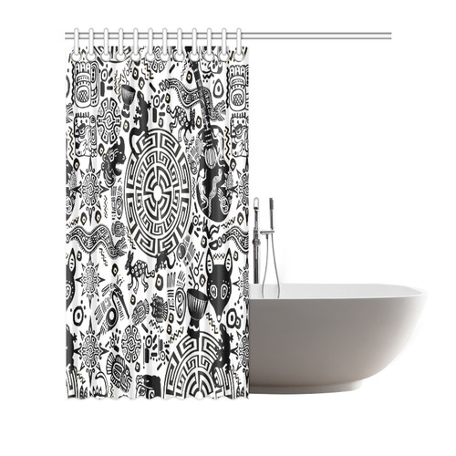 Primitive Tribal Print Design Shower Curtain Shower Curtain 72"x72"