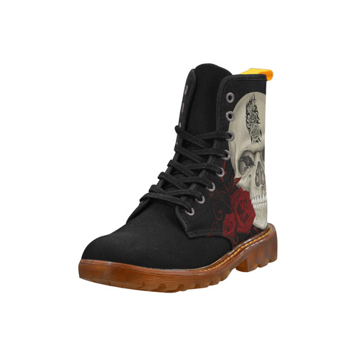 Gothic Skull With Tribal Tatoo Martin Boots For Women Model 1203H