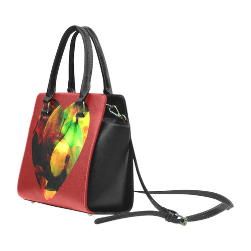 Apple & Pear Pop Art Rivet Shoulder Handbag (Model 1645)