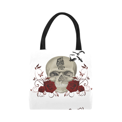 Gothic Skull With Tribal Tatoo Canvas Tote Bag (Model 1657)