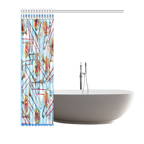 Colorful Trombone Print shower Curtain by Juleez Shower Curtain 72"x72"