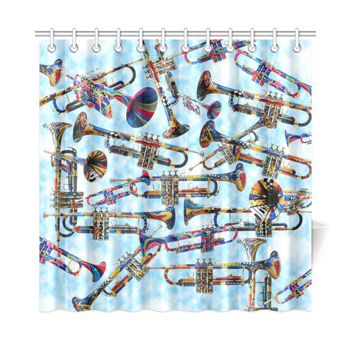 Colorful Trumpet Shower Curtain by Juleez Shower Curtain 72"x72"