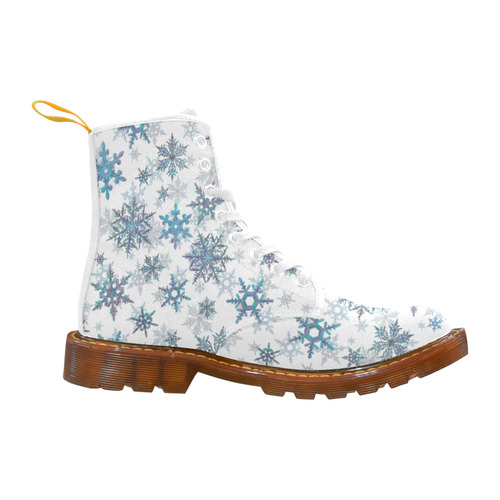 Snowflakes, Blue snow, Christmas Martin Boots For Men Model 1203H