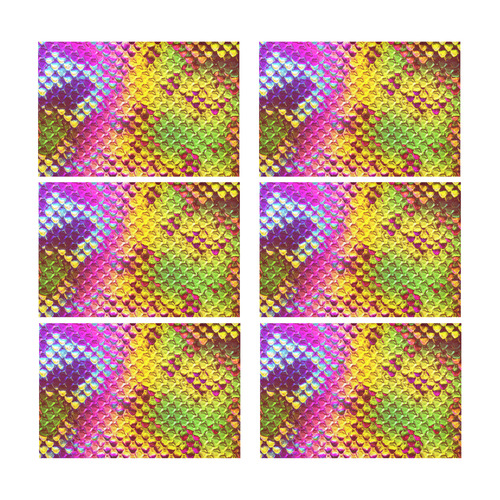 Chrome Snake Pattern B by JamColors Placemat 12’’ x 18’’ (Six Pieces)