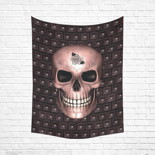 317 new Skull I by JamColors Cotton Linen Wall Tapestry 60"x 80"
