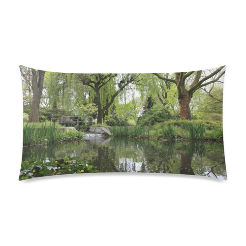 Japanese Garden in Leverkusen Rectangle Pillow Case 20"x36"(Twin Sides)