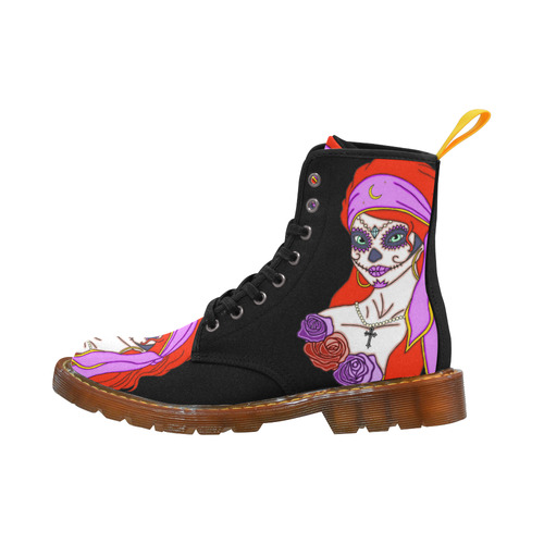 Gypsy Sugar Skull Black Martin Boots For Women Model 1203H