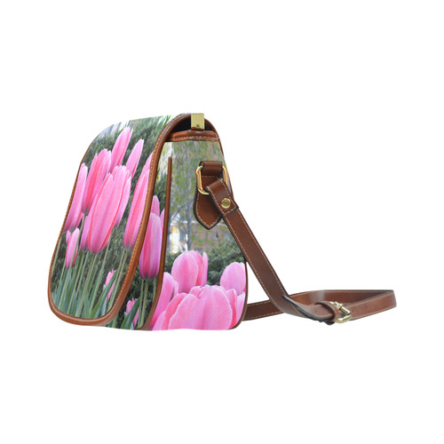 Pink Tulips Saddle Bag/Small (Model 1649) Full Customization