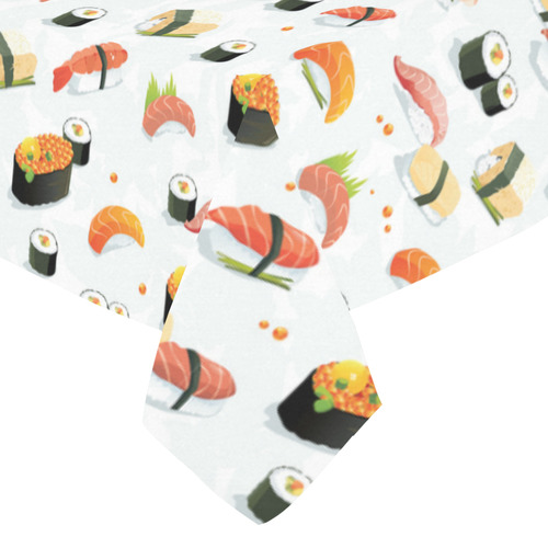 Sushi Lover Cotton Linen Tablecloth 52"x 70"