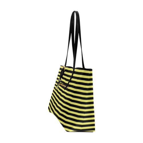 Black and Yellow Bee Stripes Euramerican Tote Bag/Large (Model 1656)