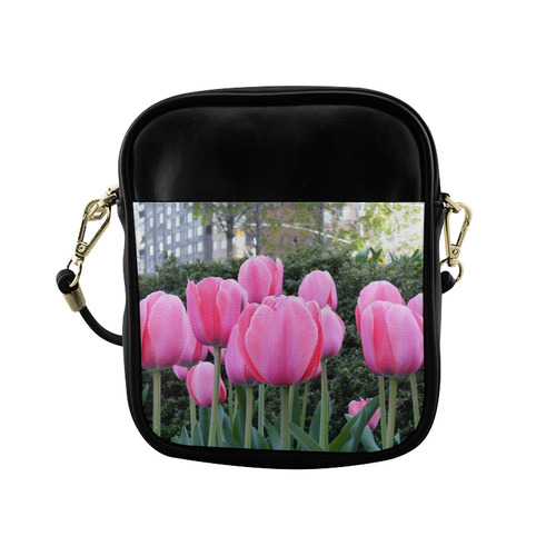 Pink  Spring Tulips Sling Bag (Model 1627)