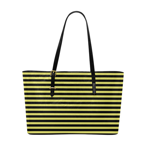 Black and Yellow Bee Stripes Euramerican Tote Bag/Large (Model 1656)