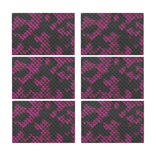 Snake Pattern A by JamColors Placemat 12’’ x 18’’ (Set of 6)