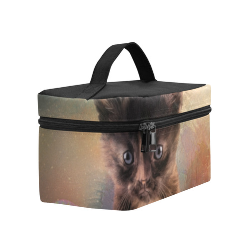 Playful cute black kitten Lunch Bag/Large (Model 1658)