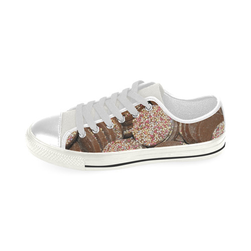 Chocolate Low Top Canvas Shoes for Kid (Model 018)