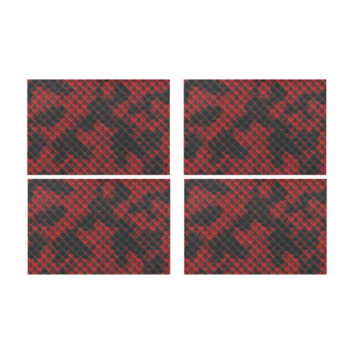 Snake Pattern E by JamColors Placemat 12’’ x 18’’ (Four Pieces)