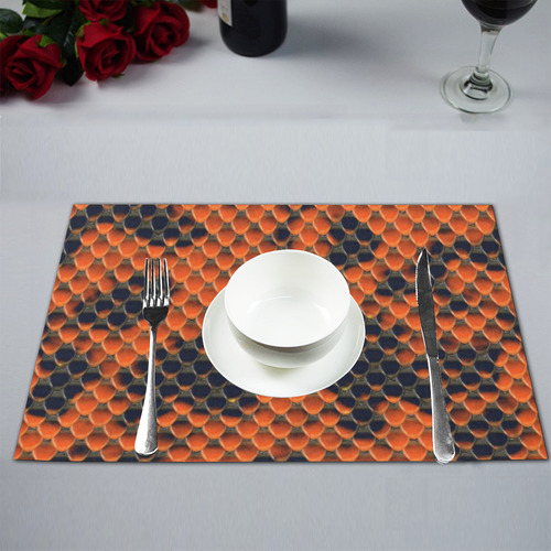Snake Pattern A orange by JamColors Placemat 12’’ x 18’’ (Set of 6)