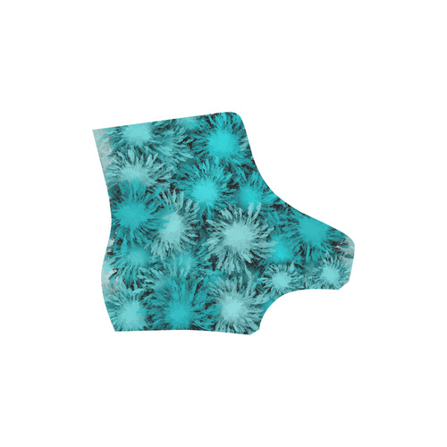 Abstract Turquoise Frozen frosty flowers, pattern Martin Boots For Men Model 1203H