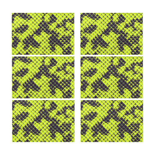Snake Pattern A yellow by JamColors Placemat 12’’ x 18’’ (Set of 6)