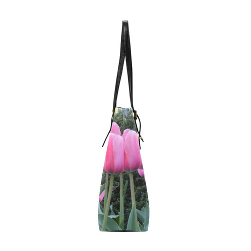 Pink Spring Tulips Euramerican Tote Bag/Small (Model 1655)