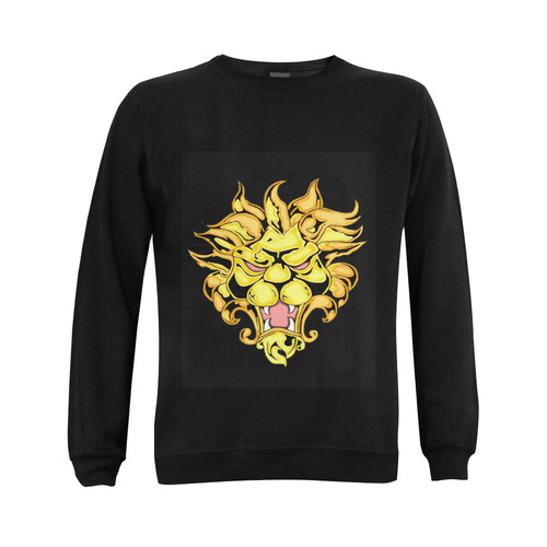 Golden Lion Black Gildan Crewneck Sweatshirt(NEW) (Model H01)
